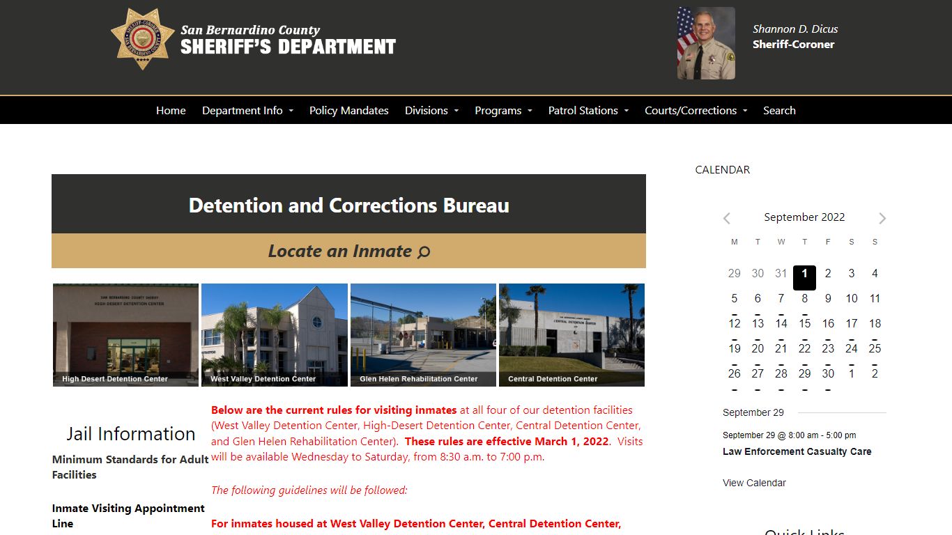 Corrections – San Bernardino County Sheriff's Department